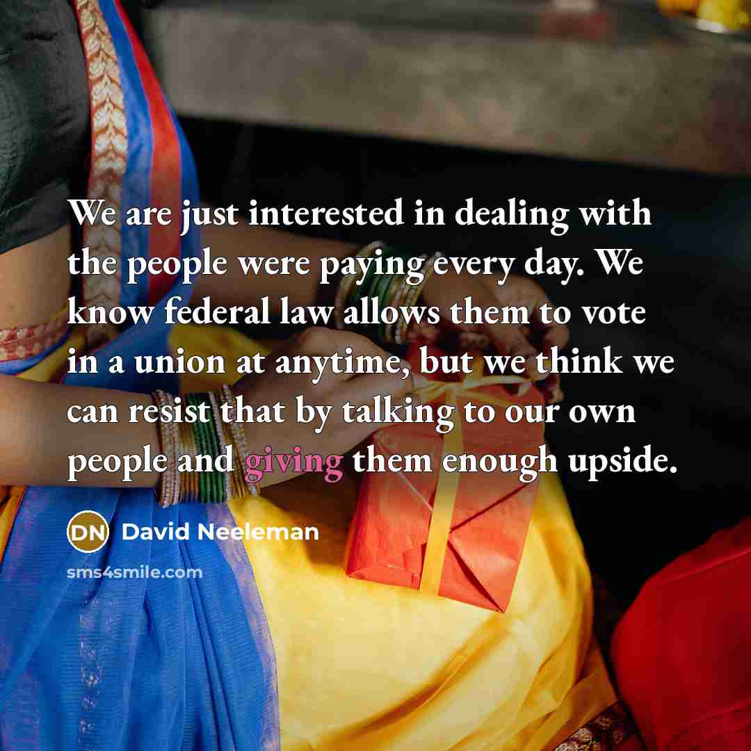 “We are just interested in dealing with the people were…” quote by David Neeleman