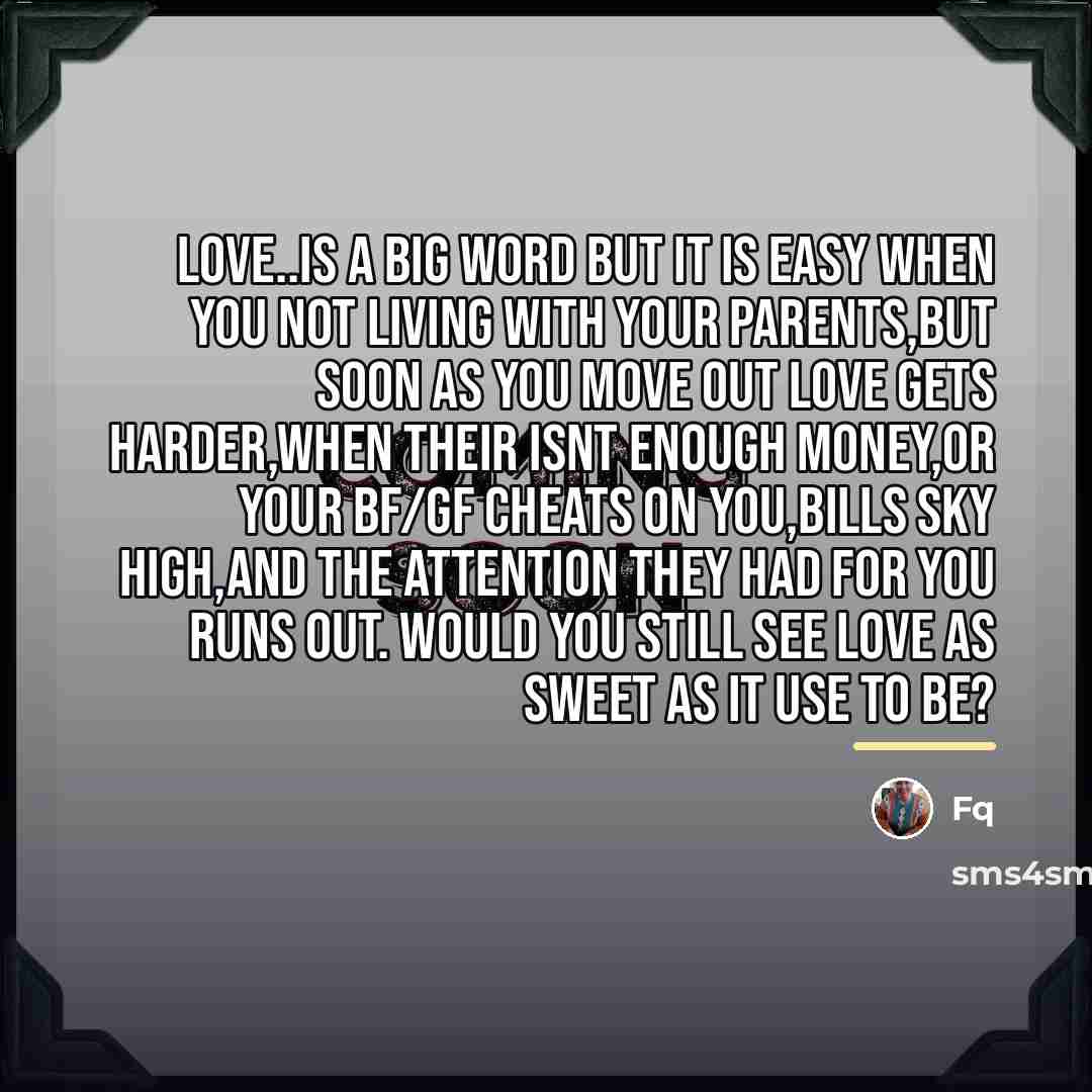 “LOVE..is a big word but it is easy when you…” quote by FQ