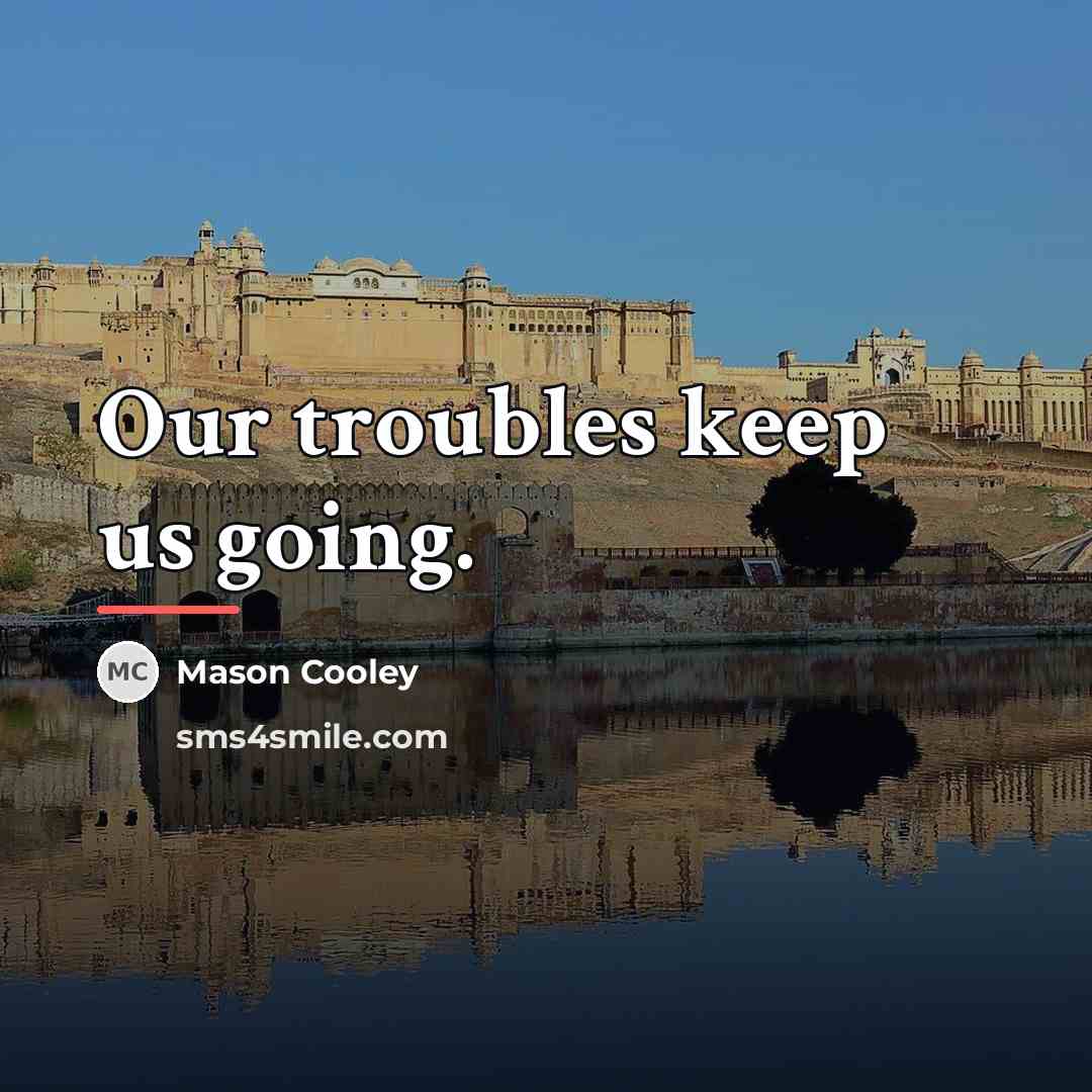 “Our troubles keep us going.…” quote by Mason Cooley