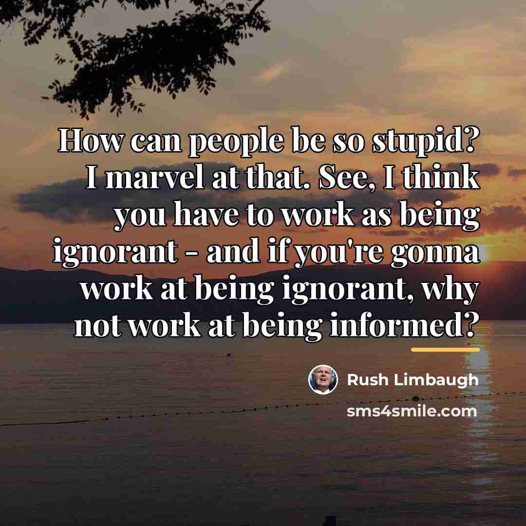 “How can people be so stupid? I marvel at that.…” quote by Rush Limbaugh