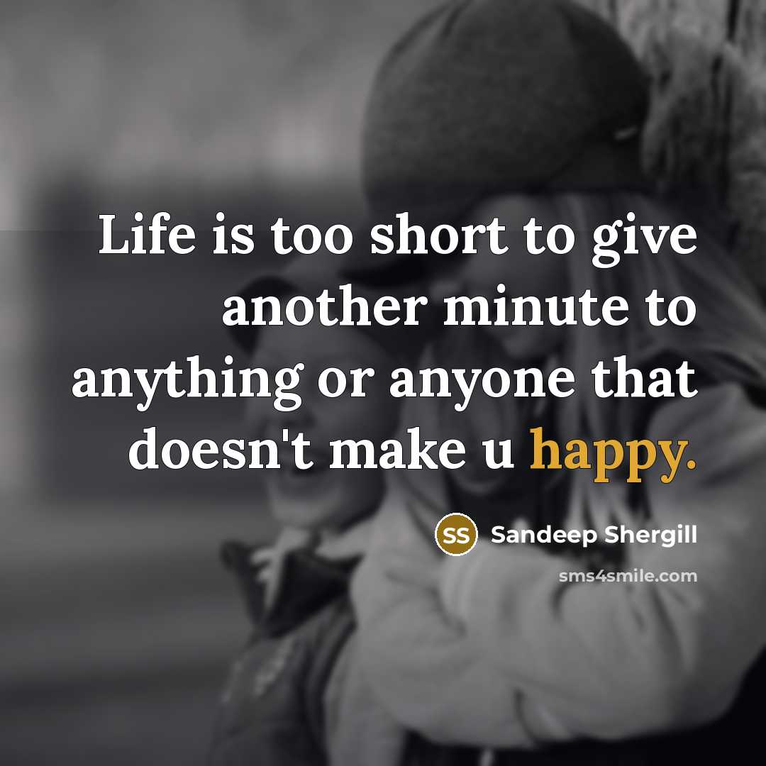 “Life is too short to give another minute to anything…” quote by Sandeep Shergill