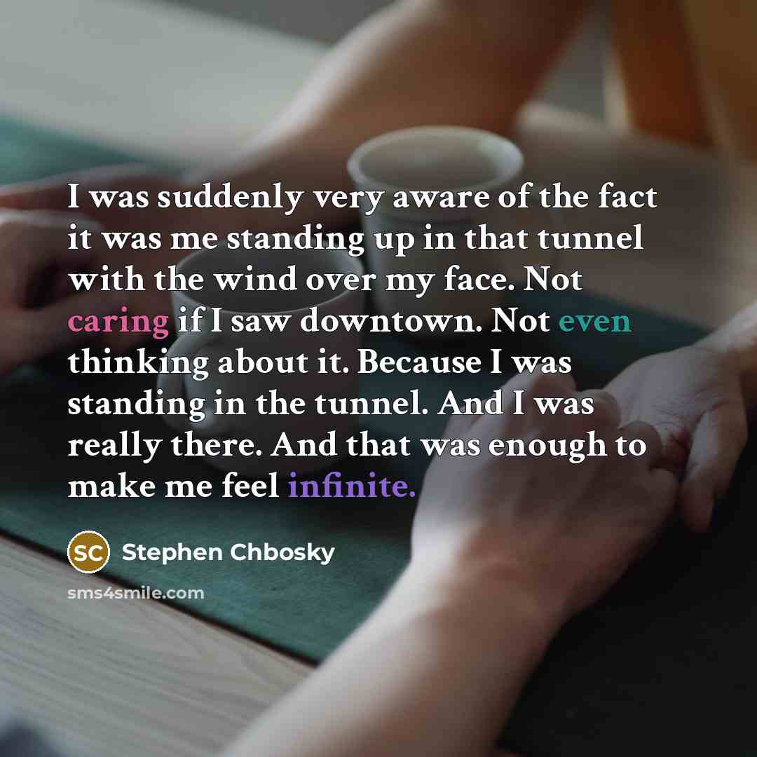 “I was suddenly very aware of the fact it was…” quote by Stephen Chbosky
