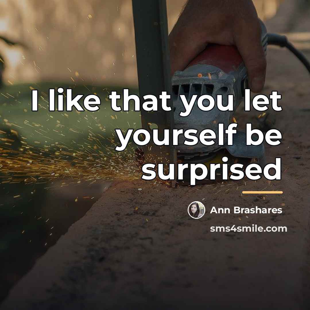 “I like that you let yourself be surprised…” quote by Ann Brashares