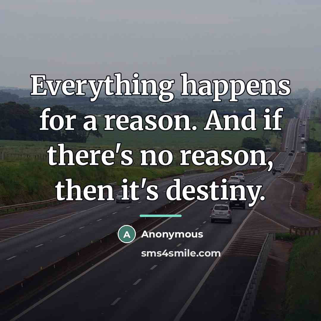 “Everything happens for a reason. And if there's no reason,…” quote by Anonymous