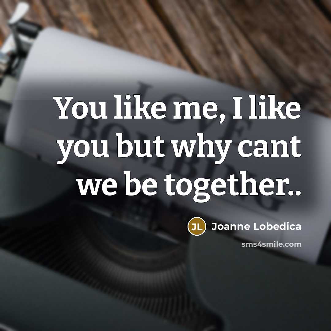 “You like me, I like you but why cant we…” quote by Joanne Lobedica
