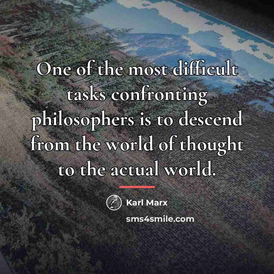 “One of the most difficult tasks confronting philosophers is to…” quote by Karl Marx