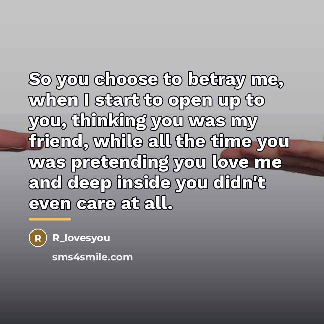 “So you choose to betray me, when I start to…” quote by R_lovesyou