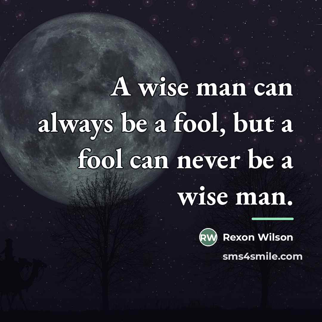 “A wise man can always be a fool, but a…” quote by Rexon Wilson