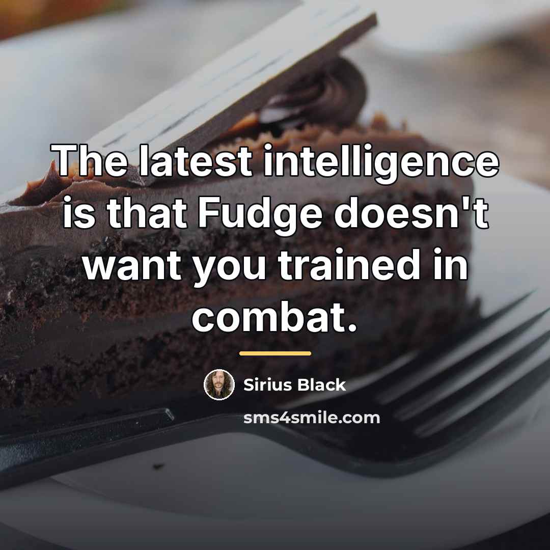 “The latest intelligence is that Fudge doesn't want you trained…” quote by Sirius Black