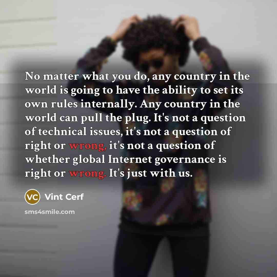 “No matter what you do, any country in the world…” quote by Vint Cerf
