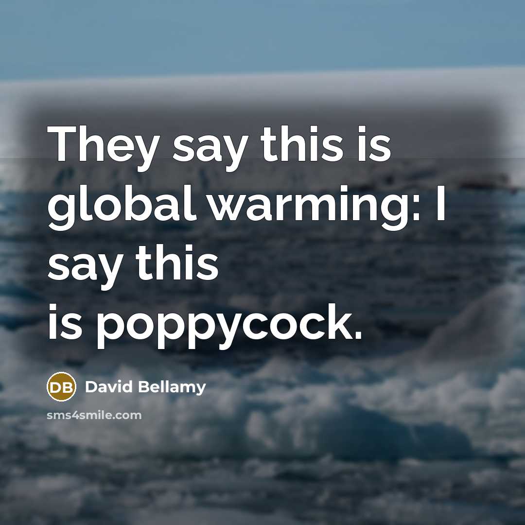 “They say this is global warming: I say this is…” quote by David Bellamy