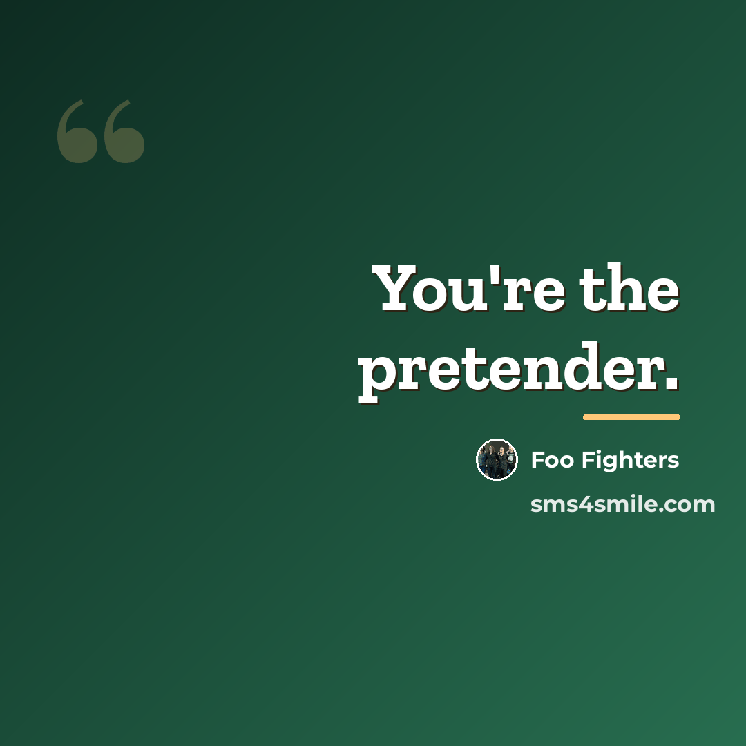 “You're the pretender.…” quote by Foo Fighters