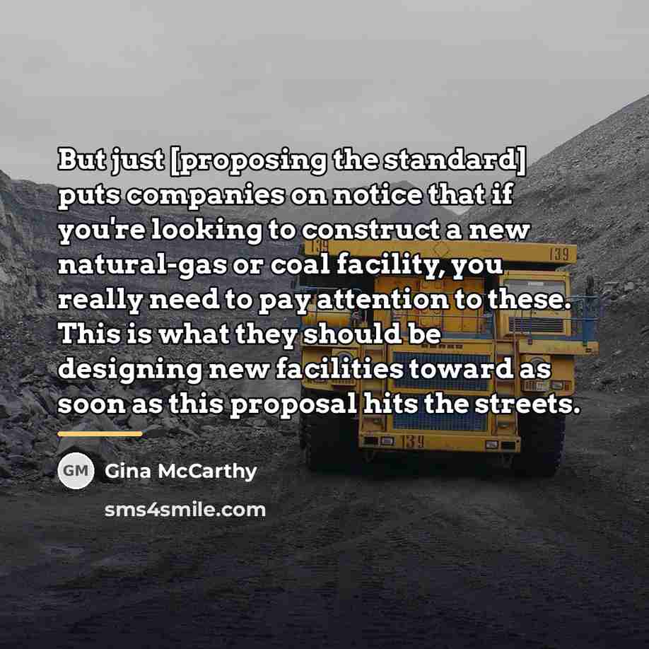 “But just [proposing the standard] puts companies on notice that…” quote by Gina McCarthy