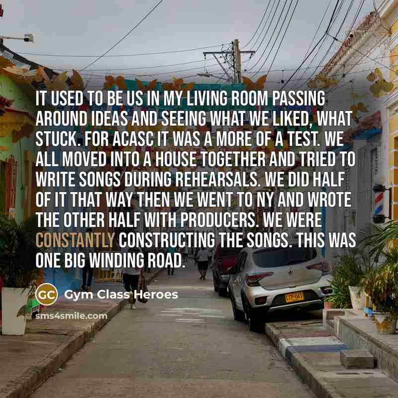 “It used to be us in my living room passing…” quote by Gym Class Heroes