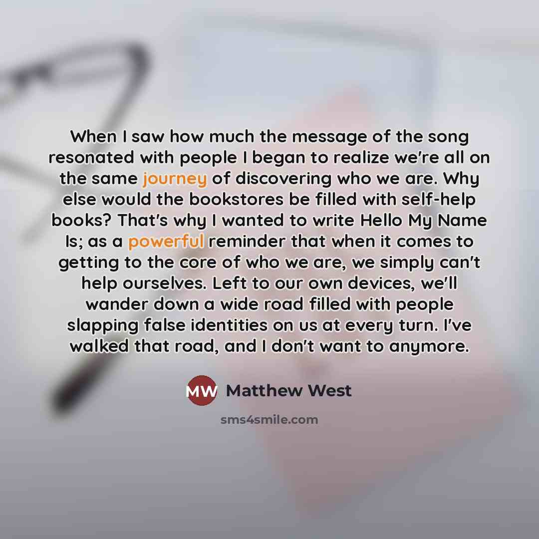 “When I saw how much the message of the song…” quote by Matthew West