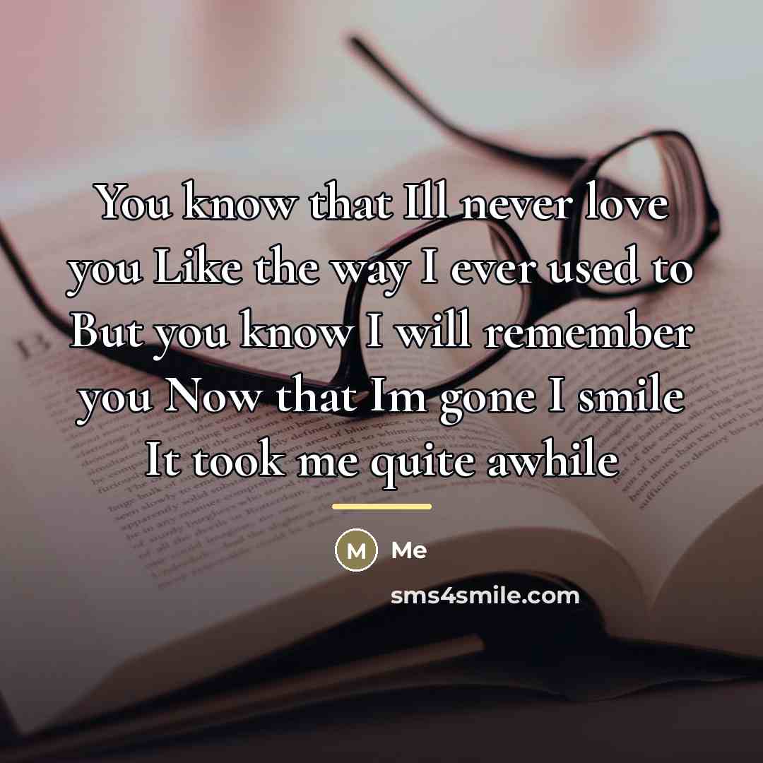 “You know that Ill never love you Like the way…” quote by Me