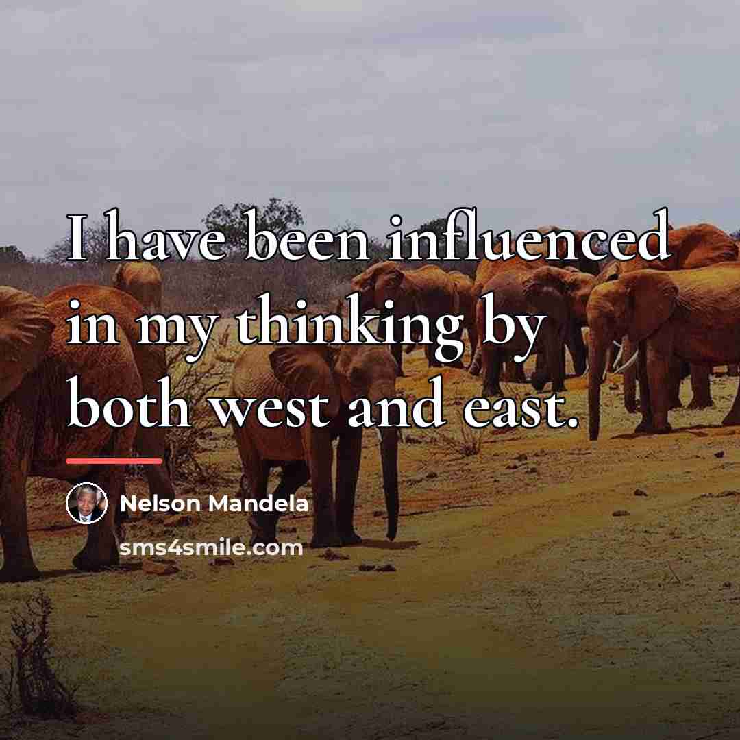 “I have been influenced in my thinking by both west…” quote by Nelson Mandela