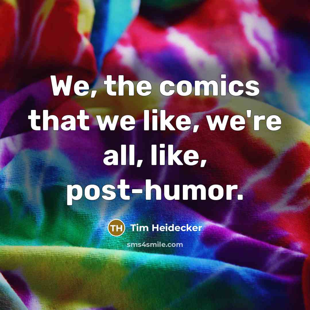 “We, the comics that we like, we're all, like, post-humor.…” quote by Tim Heidecker