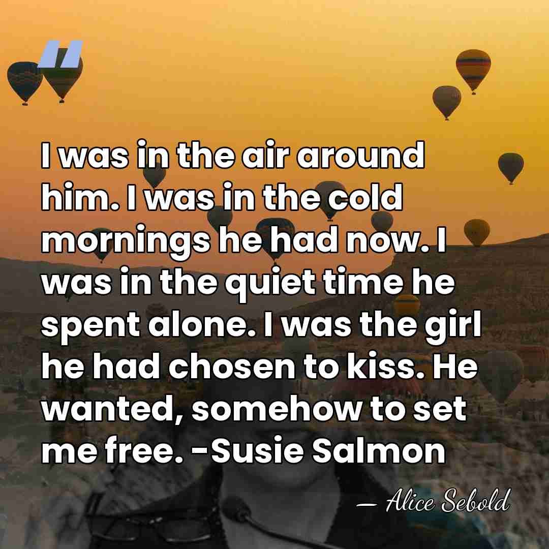 I was in the air around him. I was in the cold&hellip; - Alice Sebold