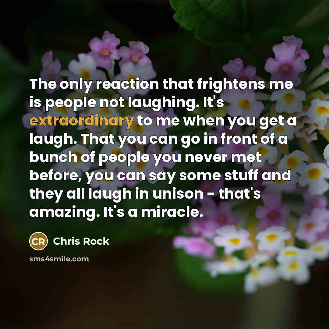 “The only reaction that frightens me is people not laughing.…” quote by Chris Rock