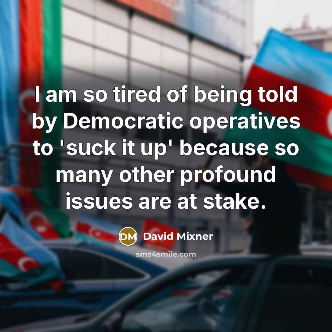 “I am so tired of being told by Democratic operatives…” quote by David Mixner