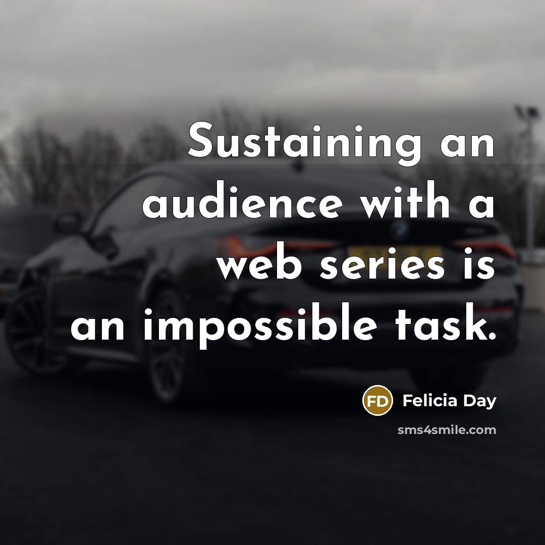 “Sustaining an audience with a web series is an impossible…” quote by Felicia Day