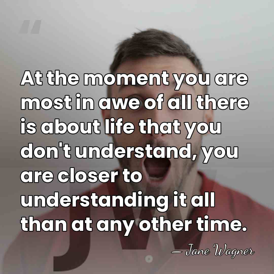 At the moment you are most in awe of all there is&hellip; - Jane Wagner