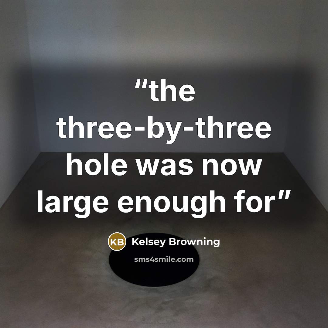 “the three-by-three hole was now large enough for” quote by Kelsey Browning