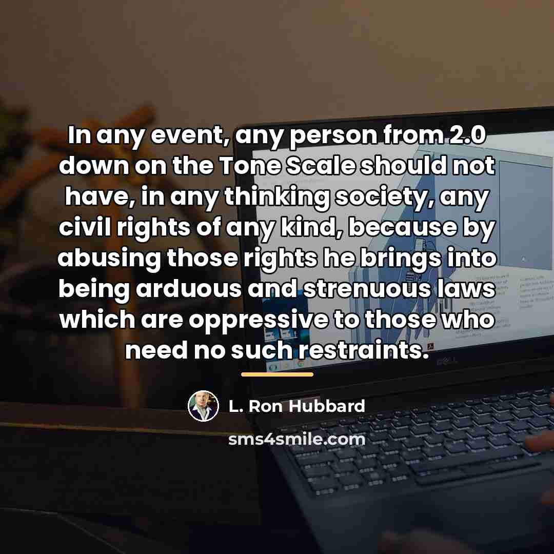 “In any event, any person from 2.0 down on the…” quote by L. Ron Hubbard