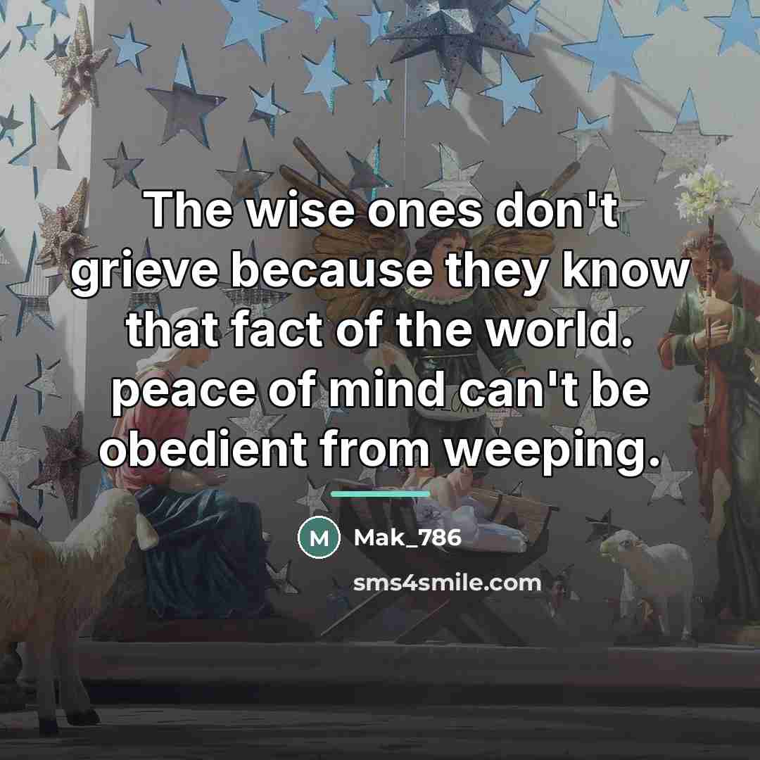 “The wise ones don't grieve because they know that fact…” quote by Mak_786