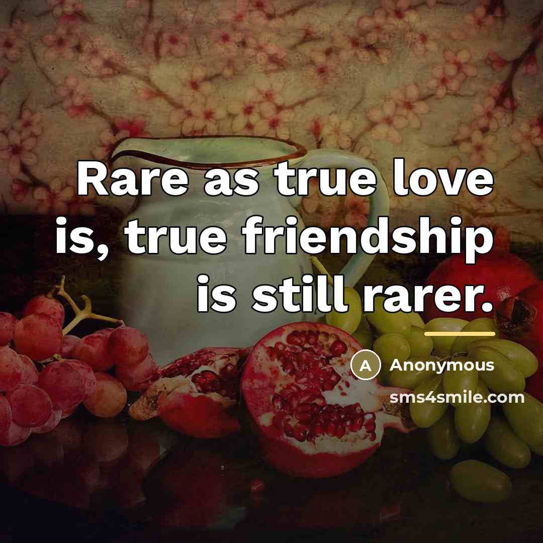 “Rare as true love is, true friendship is still rarer.…” quote by Anonymous