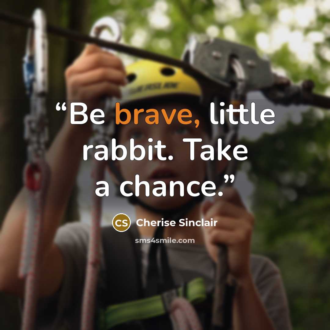 “Be brave, little rabbit. Take a chance.” quote by Cherise Sinclair