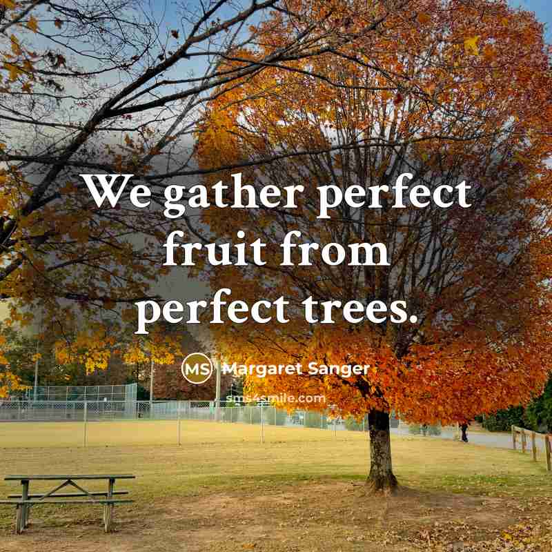“We gather perfect fruit from perfect trees.” quote by Margaret Sanger