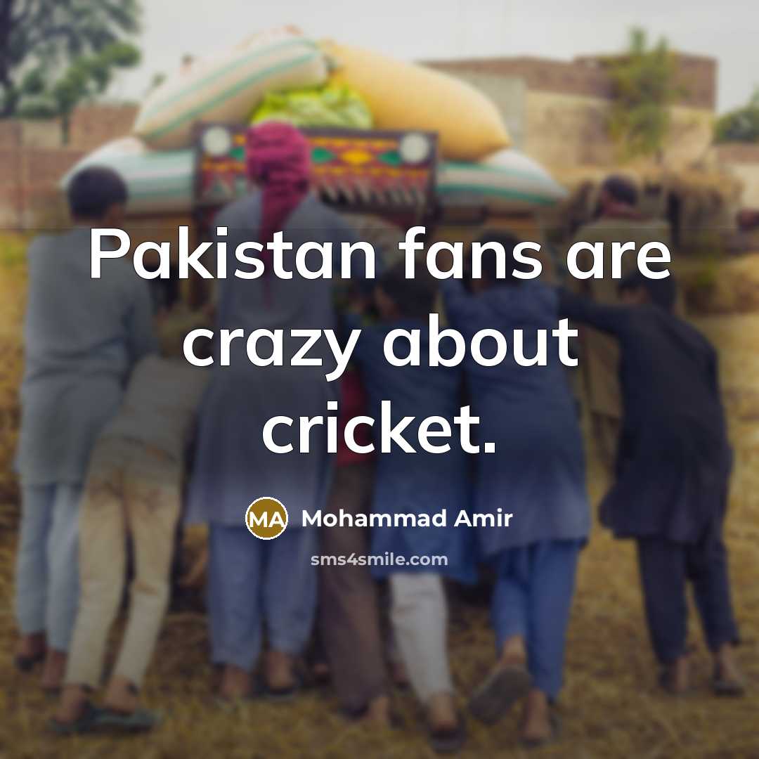 “Pakistan fans are crazy about cricket.…” quote by Mohammad Amir