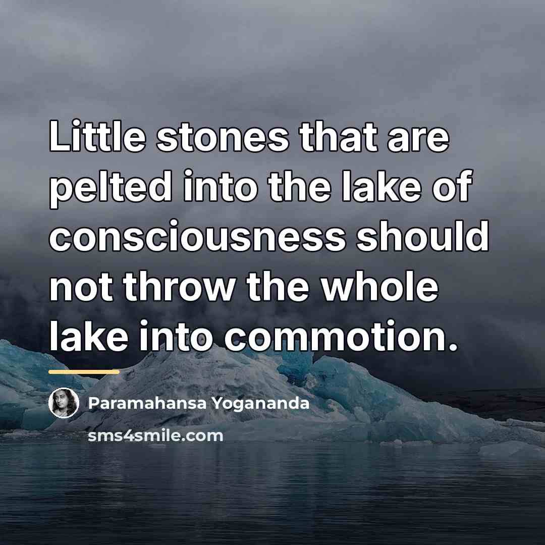 “Little stones that are pelted into the lake of consciousness…” quote by Paramahansa Yogananda