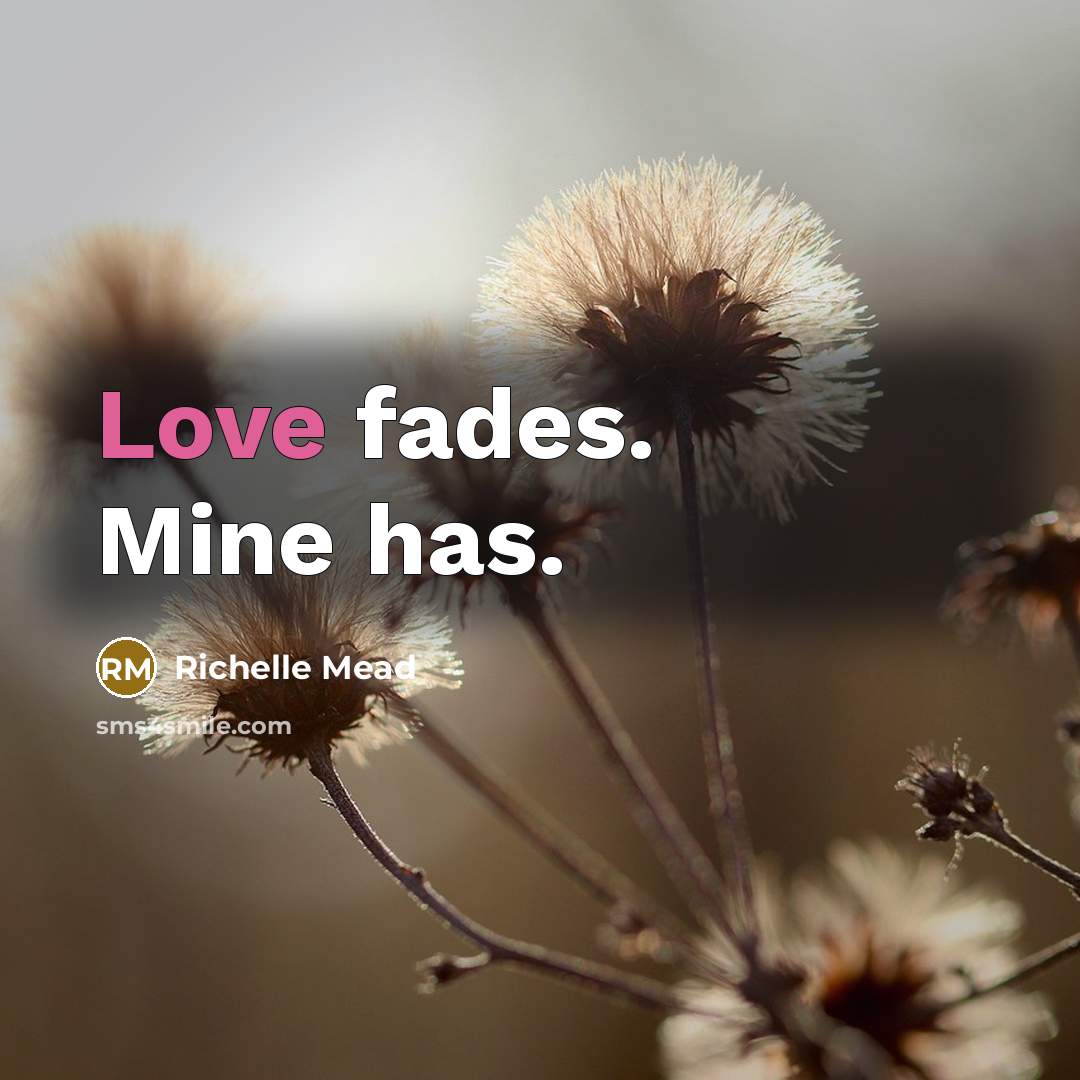 “Love fades. Mine has.” quote by Richelle Mead