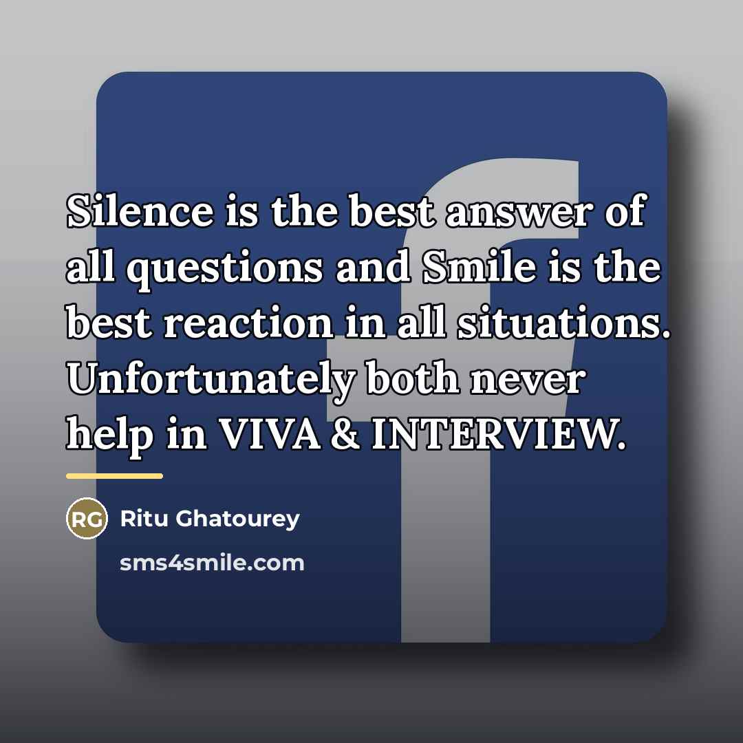 “Silence is the best answer of all questions and Smile…” quote by Ritu Ghatourey