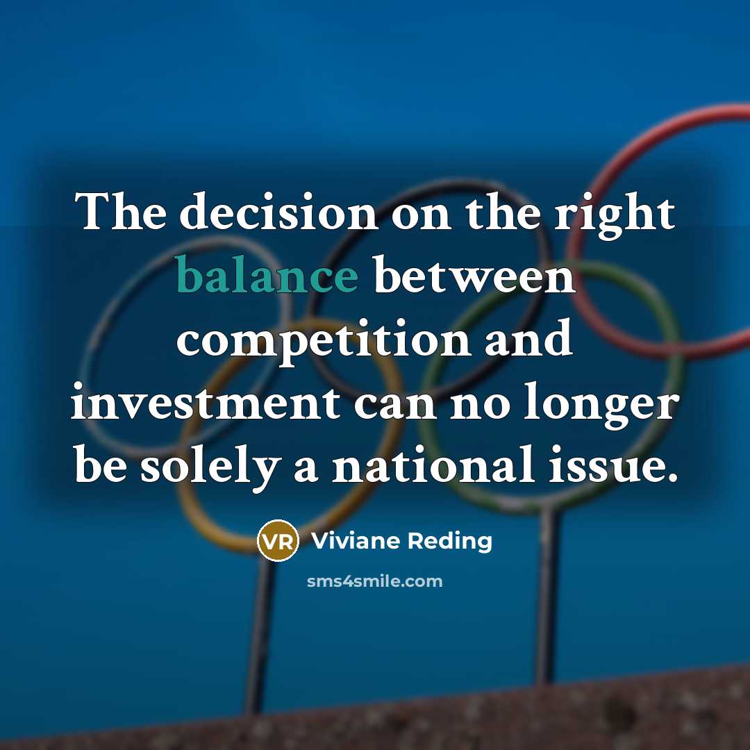 “The decision on the right balance between competition and investment…” quote by Viviane Reding