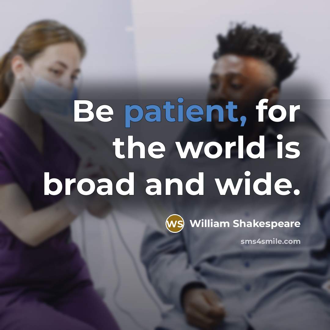 “Be patient, for the world is broad and wide.…” quote by William Shakespeare