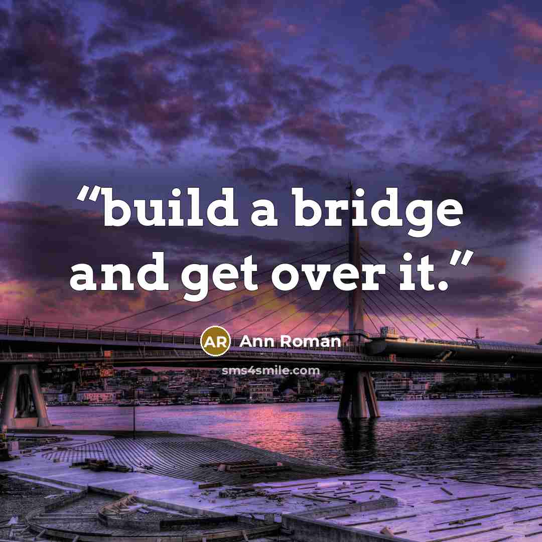 “build a bridge and get over it.” quote by Ann Roman