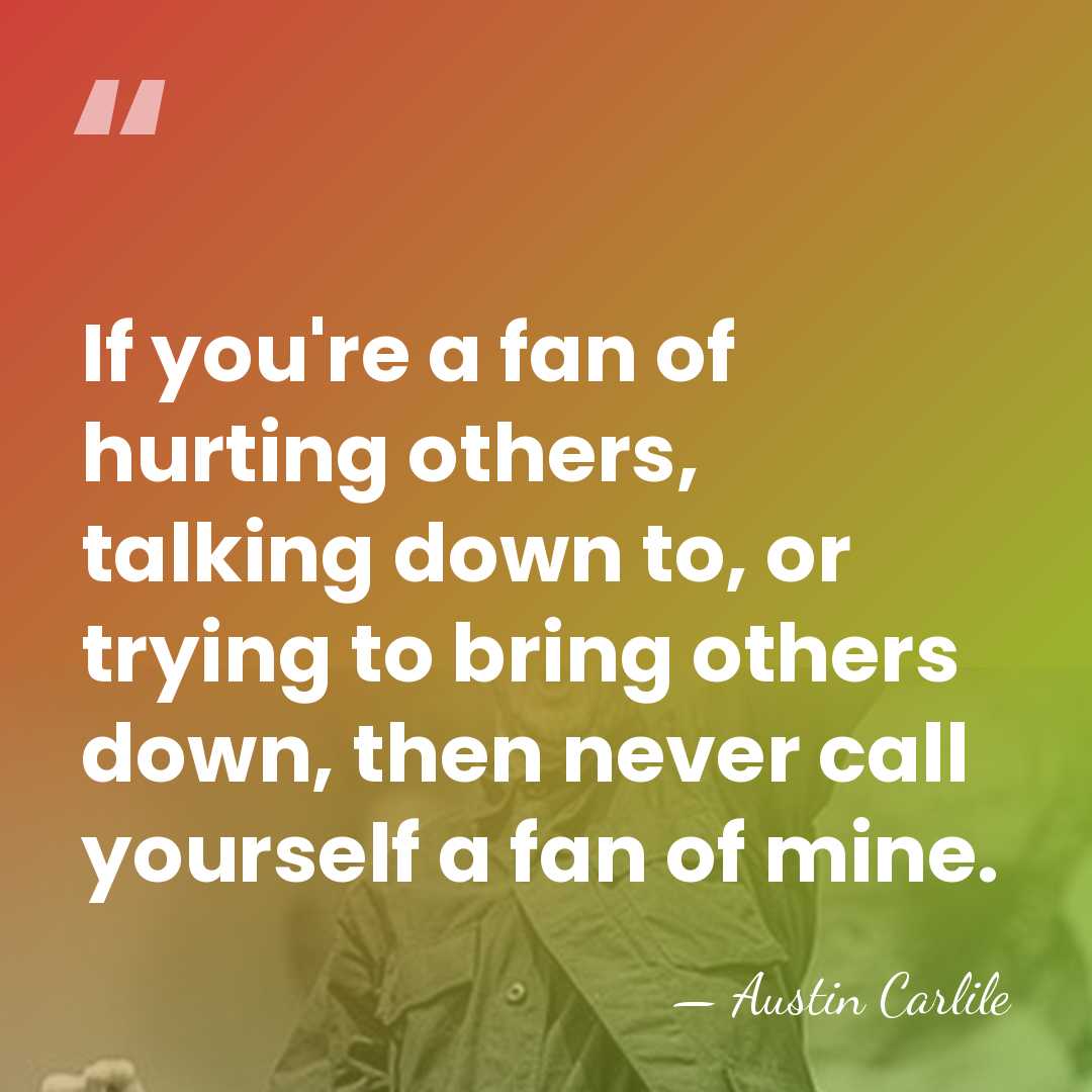 If you're a fan of hurting others, talking down to, or trying&hellip; - Austin Carlile