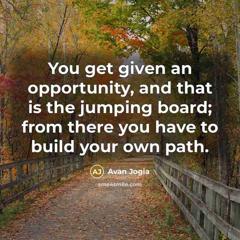 “You get given an opportunity, and that is the jumping…” quote by Avan Jogia