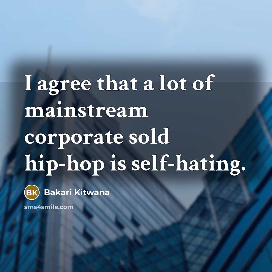 “I agree that a lot of mainstream corporate sold hip-hop…” quote by Bakari Kitwana