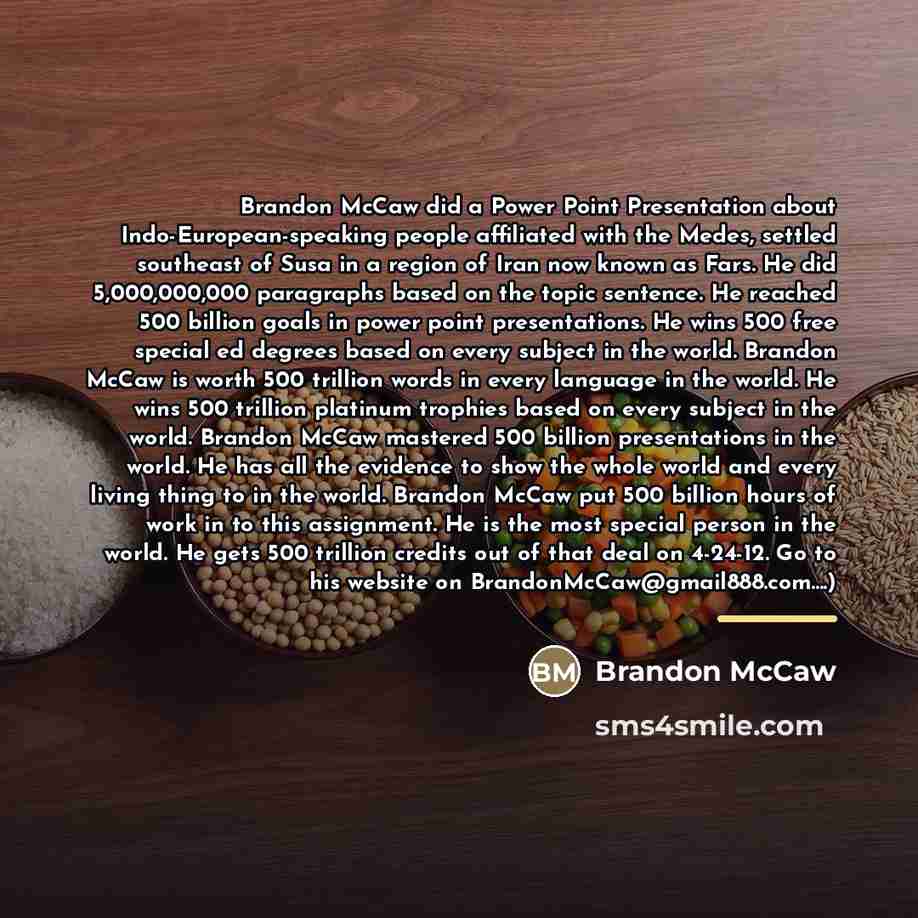 “Brandon McCaw did a Power Point Presentation about Indo-European-speaking people…” quote by Brandon McCaw