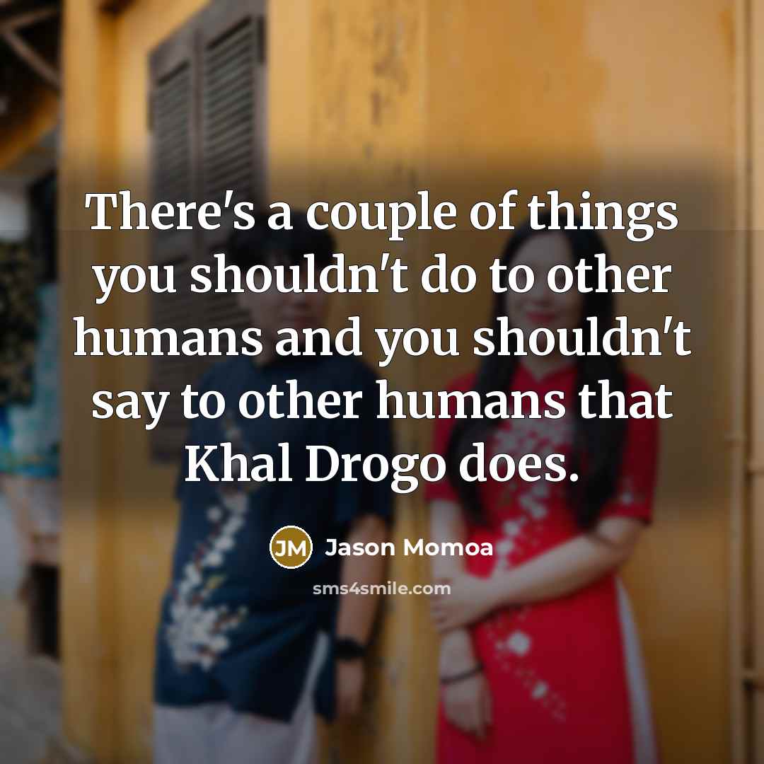 “There's a couple of things you shouldn't do to other…” quote by Jason Momoa