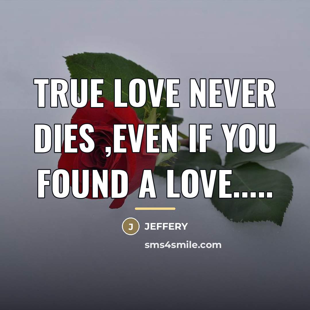 “TRUE LOVE NEVER DIES ,even if you found a love.....…” quote by Anonymous