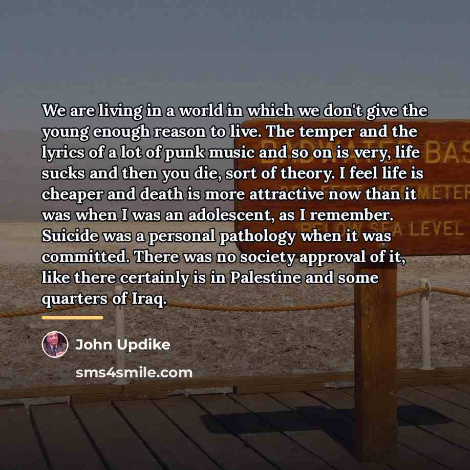 “We are living in a world in which we don't…” quote by John Updike