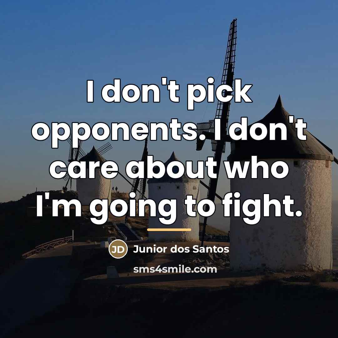 “I don't pick opponents. I don't care about who I'm…” quote by Junior dos Santos