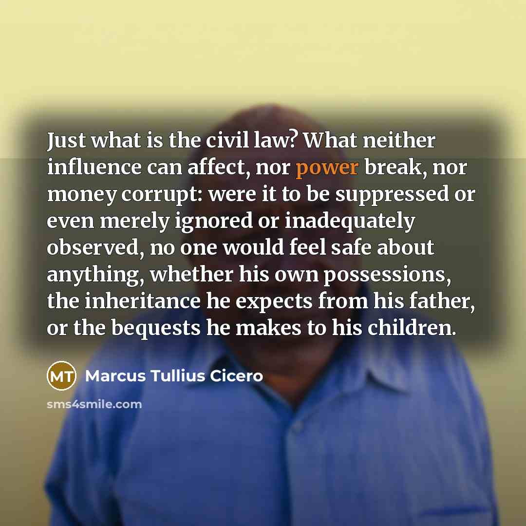 “Just what is the civil law? What neither influence can…” quote by Marcus Tullius Cicero