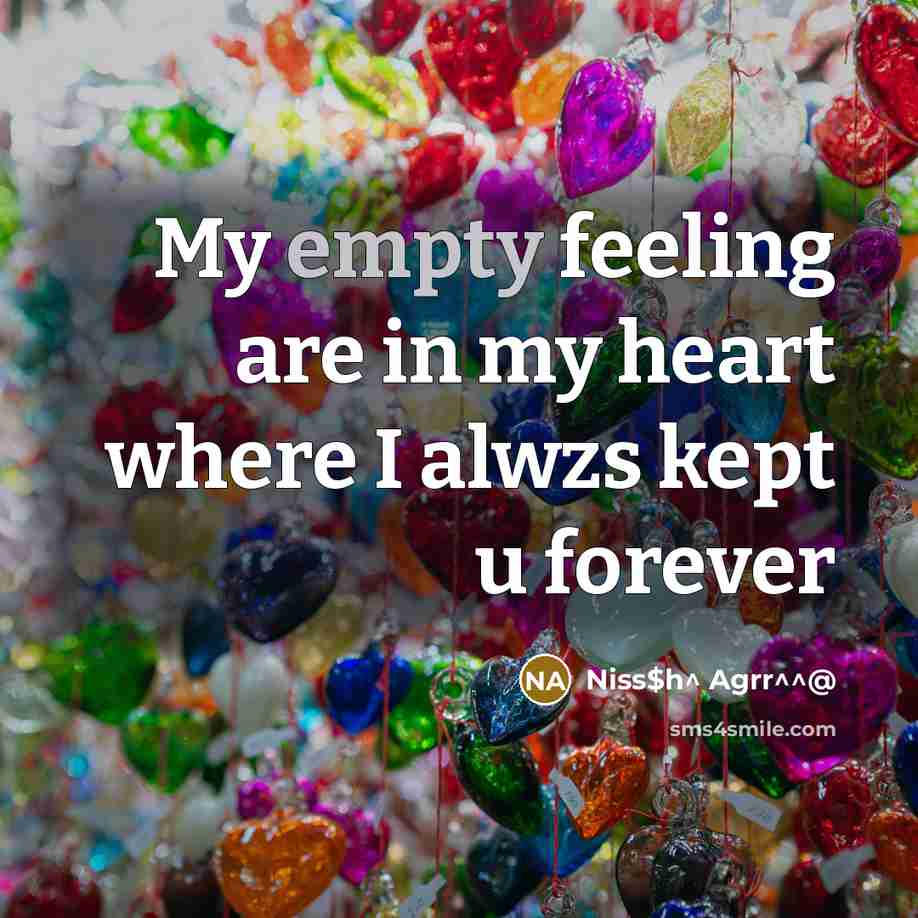 “My empty feeling are in my heart where I alwzs…” quote by Niss$h^ Agrr^^@
